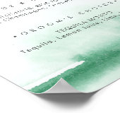 水モダン色 |緑の署名ドリンクの署名 ポスター (角)