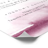 水モダン色 |赤いシグネチャードリンクの看板 ポスター (角)