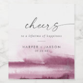 水モダン色 |赤い応援結婚ズ ワインラベル (シングルラベル)