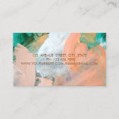 水モダン色、金ゴールドフレーム、紙吹雪 名刺 (裏面)