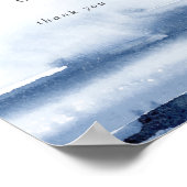 水モダン色 |青いウェディングカード ポスター (角)