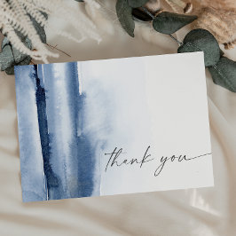 水モダン色 |青いサンキューカード サンキューカード