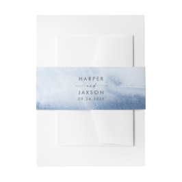 水モダン色 |青いスタイルの名結婚前 招待状ベリーバンド