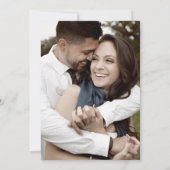 水モダン色 |青い写真バック日付を保存 セーブザデート (裏面)