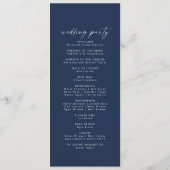 水モダン色 |青い結婚式 プログラム (裏面)