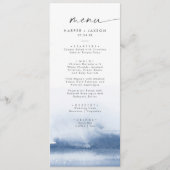 水モダン色 |青結婚のディナーメニュー メニュー (正面)