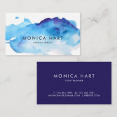 水モダン色(青) 名刺 (正面/裏面)