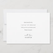 水モダン色 | Blue Bridesmaid Proposal Card 招待状 (裏面)