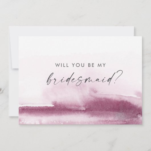 水モダン色 | Red Bridesmaid Proposal Card 招待状 (正面)