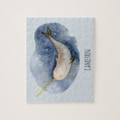 水モダン色Narwhal Blue海パーソナライズされた ジグソーパズル (縦)