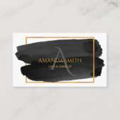 水モダン芸術的色と金ゴールド 名刺 (正面)