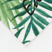 水モダン葉色熱帯 フリースブランケット (角)