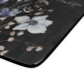 水モノグラムのかわいらし色の青い山花 カッティングボード (角)