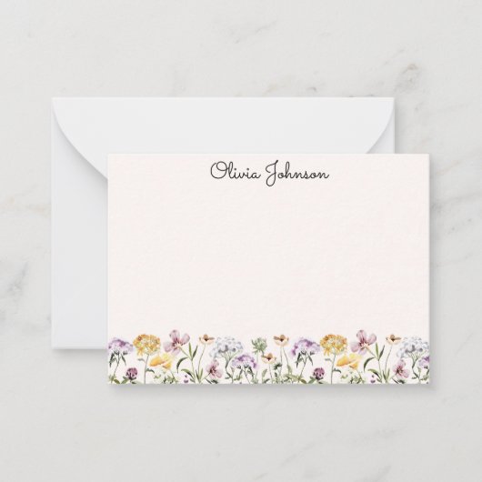 水モノグラムの彩野草園 ノートカード (正面)