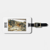 水モノグラムの素朴色の馬 ラゲッジタグ (正面横)