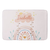 水モノグラムの色かわいいレインボーキッズ バスマット (正面)