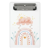 水モノグラムの色かわいいレインボーキッズ ミニクリップボード (正面)