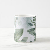 水モノグラムの色のセージ素朴グリーン コーヒーマグカップ (中央)
