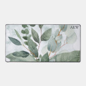 水モノグラムの色のセージ素朴グリーン デスクマット (正面)