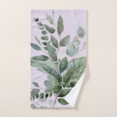 水モノグラムの色のセージ素朴グリーン バスタオルセット (ハンドタオル)