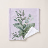 水モノグラムの色のセージ素朴グリーン バスタオルセット (ウォッシュタオル)