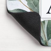 水モノグラムの色のセージ素朴グリーン マウスパッド (コーナー)