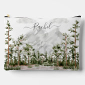 水モノグラムの色の山と森 アクセサリーポーチ (正面)