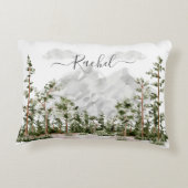 水モノグラムの色の山と森 アクセントクッション (裏面)