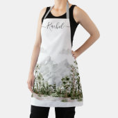 水モノグラムの色の山と森 エプロン (インサイチュ)