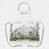 水モノグラムの色の山と森 エプロン (正面)