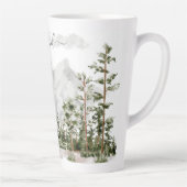 水モノグラムの色の山と森 カフェラテマグ (右)