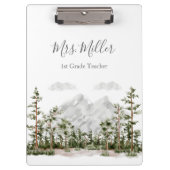 水モノグラムの色の山と森 クリップボード (正面)