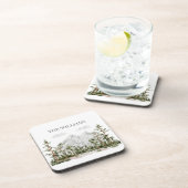 水モノグラムの色の山と森 コースター (右側)