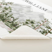 水モノグラムの色の山と森 シェルパブランケット (3/4)