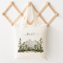 水モノグラムの色の山と森 トートバッグ