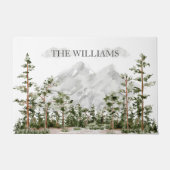 水モノグラムの色の山と森 ドアマット (正面)