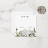 水モノグラムの色の山と森 ノートカード (正面/裏面インサイチュ)