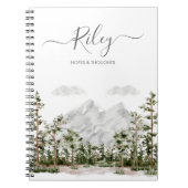 水モノグラムの色の山と森 ノートブック (正面)