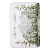 水モノグラムの色の山と森 バスマット (正面縦)