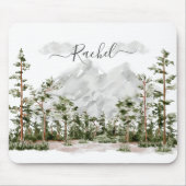 水モノグラムの色の山と森 マウスパッド (正面)