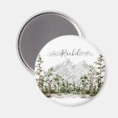 水モノグラムの色の山と森 マグネット (正面/裏面)