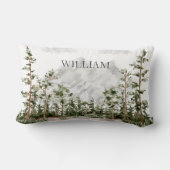 水モノグラムの色の山と森 ランバークッション (裏面)