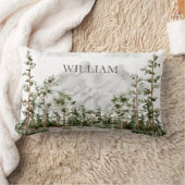 水モノグラムの色の山と森 ランバークッション (ブランケット)