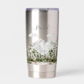 水モノグラムの色の山と森 保温保冷タンブラー (正面)