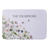 水モノグラムの色の紫の野花 バスマット (正面)