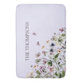 水モノグラムの色の紫の野花 バスマット (正面縦)