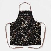 水モノグラムの色の茶色の野離れ花 エプロン (正面)