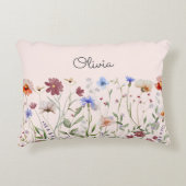 水モノグラムの色カラフル野草野 アクセントクッション (正面)