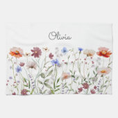 水モノグラムの色カラフル野草野 キッチンタオル (横)