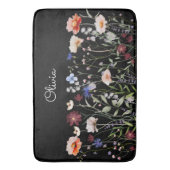 水モノグラムの色カラフル野草野 バスマット (正面縦)